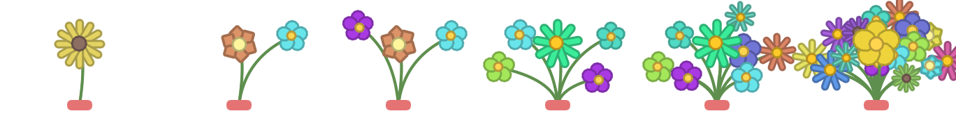 Bouquets with one flower per computer